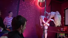 Play Christmas Celebration at the Strip Club: MILFs in Stockings Get Anal and Group Sex